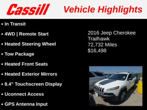 Another view of 2016 Jeep Cherokee Trailhawk for sale in Cedar Rapids, IA at Cassill Motors