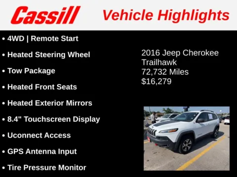 Another view of 2016 Jeep Cherokee Trailhawk for sale in Cedar Rapids, IA at Cassill Motors