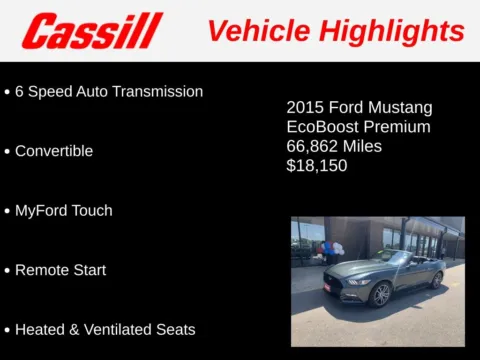Another view of 2015 Ford Mustang EcoBoost Premium for sale in Cedar Rapids, IA at Cassill Motors