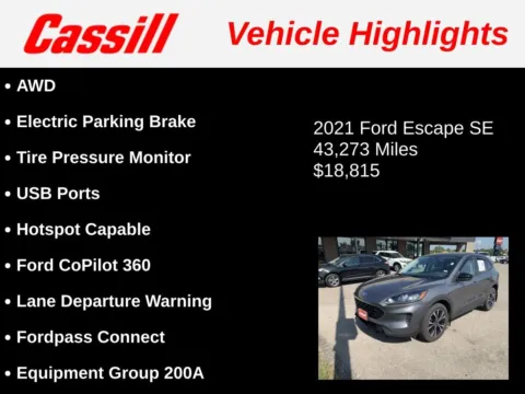 Another view of 2021 Ford Escape SE for sale in Cedar Rapids, IA at Cassill Motors