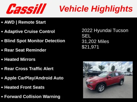 Another view of 2022 Hyundai Tucson SEL for sale in Cedar Rapids, IA at Cassill Motors