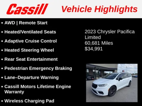 Another view of 2023 Chrysler Pacifica Limited for sale in Cedar Rapids, IA at Cassill Motors