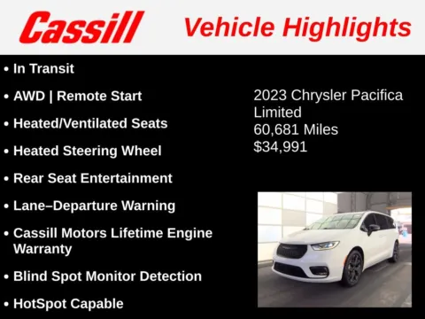 Another view of 2023 Chrysler Pacifica Limited for sale in Cedar Rapids, IA at Cassill Motors