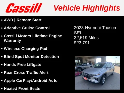 Another view of 2023 Hyundai Tucson SEL for sale in Cedar Rapids, IA at Cassill Motors