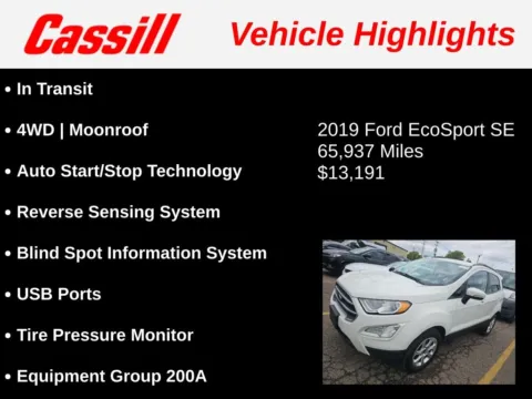 Another view of 2019 Ford EcoSport SE for sale in Cedar Rapids, IA at Cassill Motors