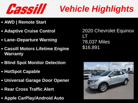 Another view of 2020 Chevrolet Equinox LT for sale in Cedar Rapids, IA at Cassill Motors