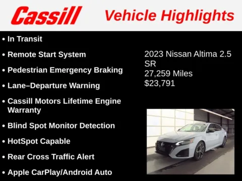 Another view of 2023 Nissan Altima 2.5 SR for sale in Cedar Rapids, IA at Cassill Motors