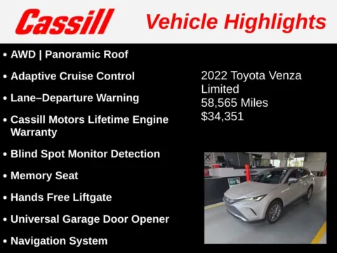 Another view of 2022 Toyota Venza Limited for sale in Cedar Rapids, IA at Cassill Motors