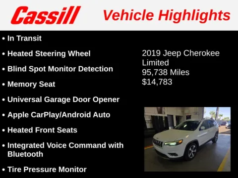 Another view of 2019 Jeep Cherokee Limited for sale in Cedar Rapids, IA at Cassill Motors