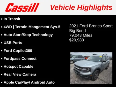 Another view of 2021 Ford Bronco Sport Big Bend for sale in Cedar Rapids, IA at Cassill Motors