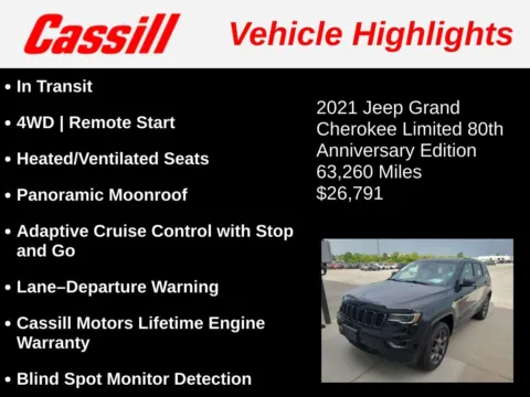 Another view of 2021 Jeep Grand Cherokee Limited for sale in Cedar Rapids, IA at Cassill Motors