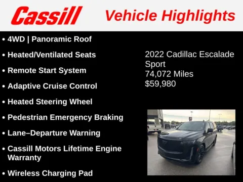 Another view of 2022 Cadillac Escalade Sport for sale in Cedar Rapids, IA at Cassill Motors