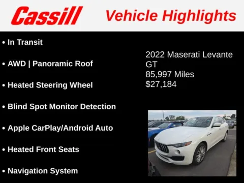 Another view of 2022 Maserati Levante GT for sale in Cedar Rapids, IA at Cassill Motors
