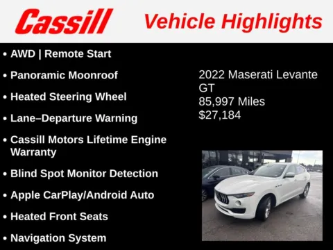 Another view of 2022 Maserati Levante GT for sale in Cedar Rapids, IA at Cassill Motors