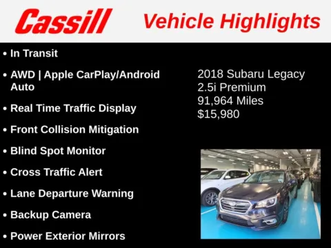 Another view of 2018 Subaru Legacy 2.5i for sale in Cedar Rapids, IA at Cassill Motors