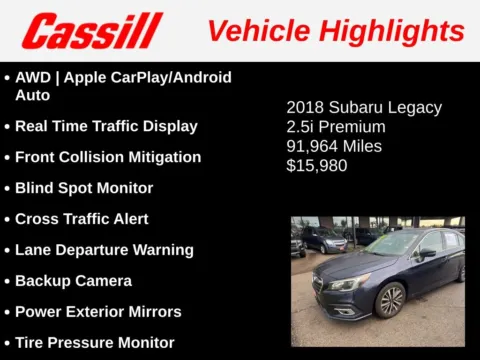 Another view of 2018 Subaru Legacy 2.5i for sale in Cedar Rapids, IA at Cassill Motors