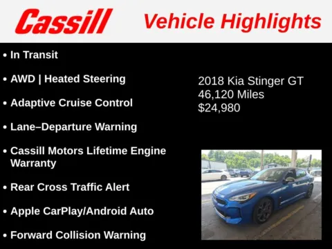 Another view of 2018 Kia Stinger GT for sale in Cedar Rapids, IA at Cassill Motors