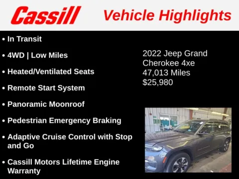 Another view of 2022 Jeep Grand Cherokee 4xe for sale in Cedar Rapids, IA at Cassill Motors