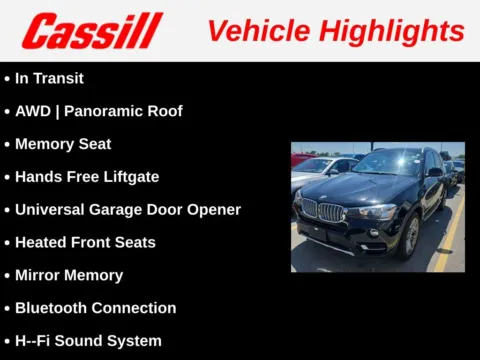Another view of 2017 BMW X3 xDrive28i for sale in Cedar Rapids, IA at Cassill Motors
