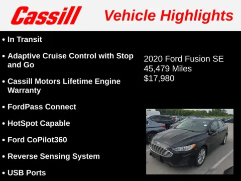 Another view of 2020 Ford Fusion SE for sale in Cedar Rapids, IA at Cassill Motors