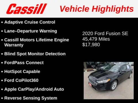 Another view of 2020 Ford Fusion SE for sale in Cedar Rapids, IA at Cassill Motors