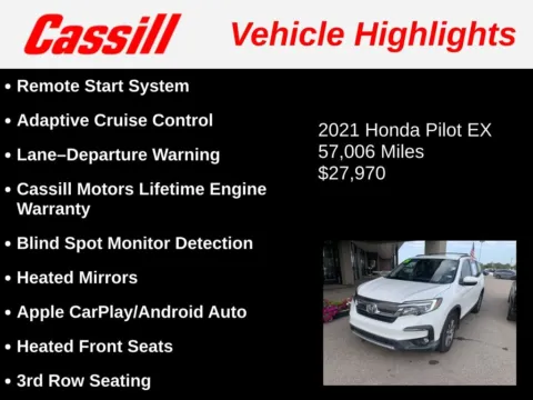 Another view of 2021 Honda Pilot EX for sale in Cedar Rapids, IA at Cassill Motors