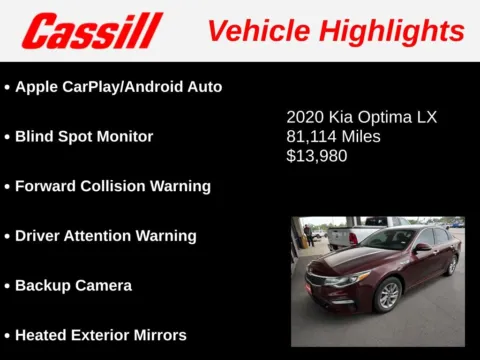 Another view of 2020 Kia Optima LX for sale in Cedar Rapids, IA at Cassill Motors