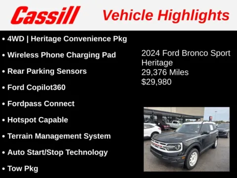 Another view of 2024 Ford Bronco Sport Heritage for sale in Cedar Rapids, IA at Cassill Motors