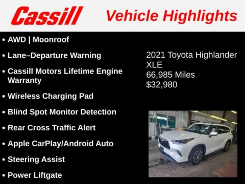 Another view of 2021 Toyota Highlander XLE for sale in Cedar Rapids, IA at Cassill Motors
