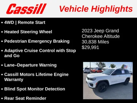 Another view of 2023 Jeep Grand Cherokee Altitude X for sale in Cedar Rapids, IA at Cassill Motors