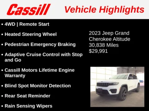 Another view of 2023 Jeep Grand Cherokee Altitude X for sale in Cedar Rapids, IA at Cassill Motors