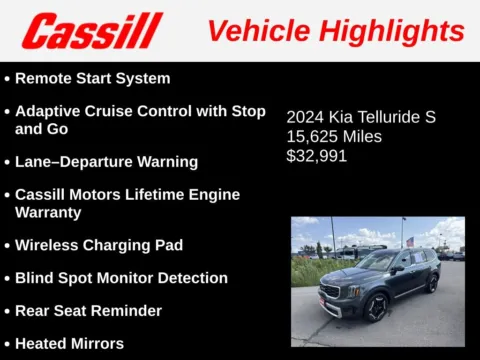Another view of 2024 Kia Telluride S for sale in Cedar Rapids, IA at Cassill Motors