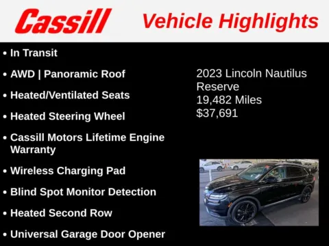 Another view of 2023 Lincoln Nautilus Reserve for sale in Cedar Rapids, IA at Cassill Motors