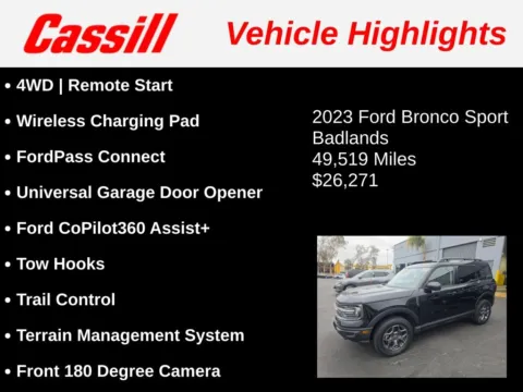 Another view of 2023 Ford Bronco Sport Badlands for sale in Cedar Rapids, IA at Cassill Motors