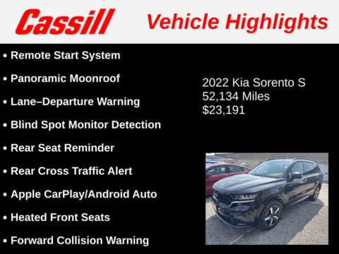 Another view of 2022 Kia Sorento S for sale in Cedar Rapids, IA at Cassill Motors
