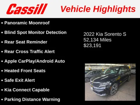 Another view of 2022 Kia Sorento S for sale in Cedar Rapids, IA at Cassill Motors