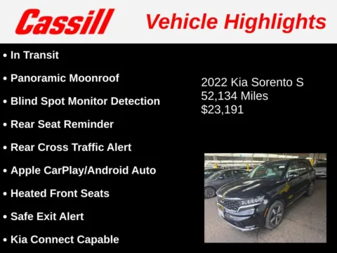 Another view of 2022 Kia Sorento S for sale in Cedar Rapids, IA at Cassill Motors