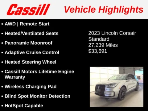 Another view of 2023 Lincoln Corsair Standard for sale in Cedar Rapids, IA at Cassill Motors