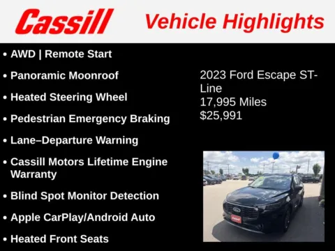 Another view of 2023 Ford Escape ST-Line for sale in Cedar Rapids, IA at Cassill Motors