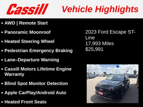 Another view of 2023 Ford Escape ST-Line for sale in Cedar Rapids, IA at Cassill Motors