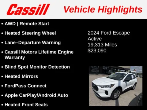 Another view of 2024 Ford Escape Active for sale in Cedar Rapids, IA at Cassill Motors