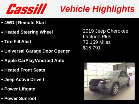 Another view of 2019 Jeep Cherokee Latitude Plus for sale in Cedar Rapids, IA at Cassill Motors