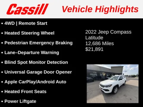 Another view of 2022 Jeep Compass Latitude for sale in Cedar Rapids, IA at Cassill Motors