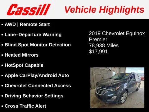 Another view of 2019 Chevrolet Equinox Premier for sale in Cedar Rapids, IA at Cassill Motors