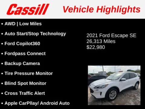 Another view of 2021 Ford Escape SE for sale in Cedar Rapids, IA at Cassill Motors