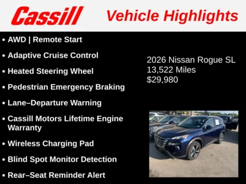 Another view of 2026 Nissan Rogue SL for sale in Cedar Rapids, IA at Cassill Motors