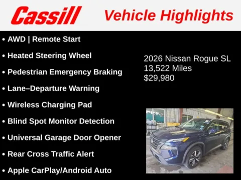 Another view of 2026 Nissan Rogue SL for sale in Cedar Rapids, IA at Cassill Motors