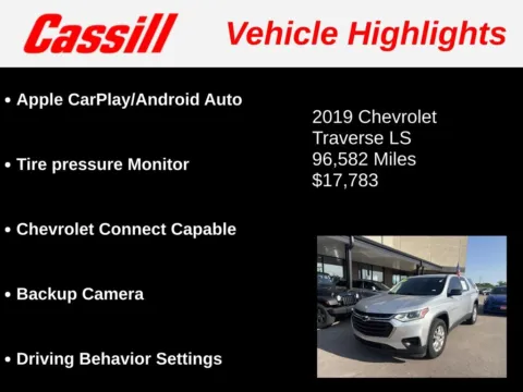 Another view of 2019 Chevrolet Traverse LS for sale in Cedar Rapids, IA at Cassill Motors
