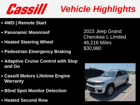 Another view of 2023 Jeep Grand Cherokee L Limited for sale in Cedar Rapids, IA at Cassill Motors