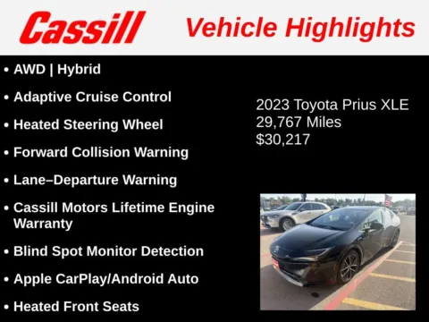 Another view of 2023 Toyota Prius XLE for sale in Cedar Rapids, IA at Cassill Motors